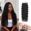 Renyarch Miracle Deep Wave Mini Knots Crochet Human Hair Bundles for Black Women 22 Pollici Crochet Human 50g 40c Black Water Wave Wet and Wavy Invisible Knotless Curly Extensions