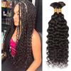 Huarisi Water Wave Bulk Human Hair for Braiding 2 Bundles 24 Inch No Weft | 10A Brazilian Bulk Curly Human Braiding Hair Extensions for Boho Braids Wet n Wavy (50G/Bundle,Natural Color)