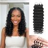 Renyarch Miracle Deep Wave Mini Knots Crochet Human Hair Bundles for Black Women 14 Pollici Crochet Human 50g 40c Black Water Wave Wet and Wavy Invisible Knotless Curly Extensions