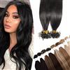 SEGO Extension Cheratina Capelli Veri Biondi 200 Ciocche U Tip Hair Extensions Invisibili 100% Remy Human Hair Indiani 100g 55 cm (100 g) (0.5g) Jet Nero #1