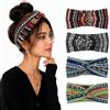 Psxixjsm 4 fasce per capelli da donna, larghe fasce elastiche e eleganti foulard in stile bohémien, versatili, adatte per lo yoga (fantasia colorata, 4 colori)