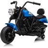 Garvee Moto Elettrica per Bambini 6V Max 30 kg con Ruote Stabilizzatrici | Motocicletta Elettrica per Bambini 3+ Anni con Luci, Clacson, Musica, Sedile Ergonomico, Velocità 2,4km/h, 79x40x46cm, Blu