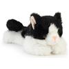 shownicer Gatto di peluche nero e bianco, 15 cm | Simpatico peluche a forma di gatto, piccolo e maneggevole, decorazione da scrivania, regalo per bambini e adulti e amanti dei