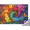 DPFKZRXG Spirale Floreale Colorata Puzzle 1000 Pezzi Carta per Adulti Farfalla Gioco di Puzzle 1000 Pezzi Famiglia Regalo Decorazione Relax 38x26cm/1000pcs