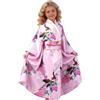 Walopola Costume kimono, vestaglia in tessuto di seta con stampa floreale, vestito giapponese per bambini, per bambini dai 2 ai 10 anni, studenti, appassionati, spettacoli teatrali, eventi cosplay