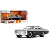 Jada Toys Bigtime Muscle 1:24 1967 Chevrolet Impala SS - Porte apribili, cofano, bagagliaio, pneumatici in gomma (Candy Silver/Nero)