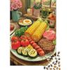 9K4D7V2G Piatto di Cibi Rustici Puzzle 1000 Pezzi Carta per Adulti Cucina Rustica Verdure Grigliate Relax Attenzione Casa Regalo Famiglia 52x38cm/1000pcs