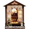 MAKEASY Book Nook Giardino Zen, Puzzle 3D DIY con LED e Porta Scorrevole | Book Nook Diorama, DIY Miniature House da 152 Pezzi con LED Caldo, Porta Scorrevole, Per 14 anni in su