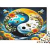 6N2X9A4S Yin Yang Ape Puzzle 1000 Pezzi Carta per Adulti Campo di Fiori Giorno Notte Relax Decorazione Regalo Famiglia 38x26cm/1000pcs