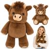 OPEIXSAYKOC Peluche Mucca Che Corre,45 cm Adorabile Animale Peluche Muccas Pelosa | Pupazzo Che Corre,Running Highland Cow Peluches Mucche per Alleviare Lo Stress,Peluche Animali ,Peluche Bambole