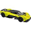 RE-EL TOYS | ASTON MARTIN VALKYRIE 1:18 con Licenza Ufficiale - Dettagli Realistici, Portiere e Cofano Apribili, Piedistallo Elegante Removibile, Scatola Vetrina per Collezione ed Esposizione (Yellow)