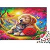 FBFNIOPZUYAw Cane e Gatto Giardino Colorato Puzzle 1000 Pezzi Puzzle per Adulti Rilassante Decorazione Regalo 70x50cm/1000pcs