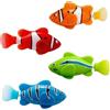 Auirshiky Set di 4 pesci elettronici nuotatori, giocattolo da bagno galleggiante luminoso, gioco d'acqua riutilizzabile per bambini e gatti, per vasca da bagno, piscina, doccia, gioco d'acqua interattivo