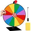 Gobesty Ruota portafortuna da 30 cm, per girare grande, ruota della fortuna fai da te, con gomma e pennarello, per roulette spinner della felicità Spinnings Prize Wheel, per giochi della lotteria, Carnevale