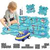 duoleey Pista Macchinine per Bambini DIY Pista del 12Pcs Puzzl DIY Rotta Gioco Giocattolo Educativi Regalo Giochi Bambini 2 3 4 5 6 Anni (oceano)