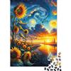 9K4D7V2G Campo di Girasoli Puzzle 1000 Pezzi per Adulti Stile Artistico Gioco di Puzzle 1000 Pezzi Carta Relax Famiglia Arredo Regalo 38x26cm/1000pcs