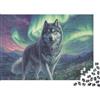 6N2X9A4S Lupo Artico Puzzle 1000 Pezzi Carta per Adulti Aurora Boreale Notturna Relax Famiglia Casa Idea Regalo 38x26cm/1000pcs