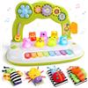 jerryvon Pianola Neonato 6 Mesi con 8 Tasti, Giochi Musicali Bambini, Set Regalo | 8 Modalità di Gioco, Centro Attività Musicale, 2 Calzini e 2 Braccialetti Sonaglio, senza Barriere Linguistiche, 6-36 Mesi