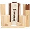 SunNordic SunNordik Kubb Gioco di lancio vichingo, gioco di scacchi svedese in legno di gomma di alta qualità, con borsa per il trasporto in tela e istruzioni per il gioco, gioco robusto per bambini e adulti