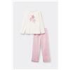 Tezenis Pigiama Lungo Bimba In Cotone Con Patch Stelle Bambina Rosa