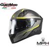 MPH Helmets CASCO INTEGRALE M TIGER STREAM BLACK GREY YELLOW DOPPIA VISIERA MPH H6IN118M
