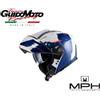 MPH Helmets CASCO MODULARE XXL RAPTOR SPACE WHITE BLUE RED DOPPIA VISIERA MPH H6LD019XXL