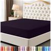 Utopia Bedding, lenzuolo sotto con angoli a dimensione intera, tasca profonda, in morbida microfibra, resistente al restringimento e allo sbiadimento, facile da pulire, solo lenzuolo, viola