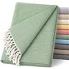 ECOMMERC3 | Foulard multiuso dimensioni 130 x 180 cm sia per divano che per letto, copriletto multiuso colore verde copriletto decorativo - Jarapa protettivo ed elegante