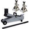 Maryse Cric Idraulico a Carrello 2,5 Ton + 2 Cavalletti di Supporto - Kit Sollevamento Auto Professionale in Acciaio Rinforzato - Valvola di Sicurezza, Altezza 120-330 mm, Certificato CE TÜV GS