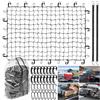 QLOUNI 180 x 120 cm, rete per bagagli, estensibile fino a 360 x 240 cm, con 1 custodia, 2 cavi elastici, 16 ganci in metallo e 16 ganci in ABS, per Atvs, Suvs, camion e bagagliaio
