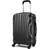 R.Leone Valigia 55x35x25 cm Trolley Bagaglio a mano 4 Ruote in ABS Air Asia, Air France, Ita airways, KLM, EasyJet, Ryanair 20373FR (Nero Scuro, Valigia 55x35x25cm)