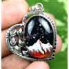 Pendente In Argento Sterling 925 43 Ct Cuore Neve Montagna Alba Pendente Unico