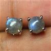925 Sterling Silver Naturale Labradorite Rotondo Cab Pietra 925 Sterling Silver Donna Tiny Orecchino