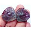 HARSHJ_0 100% Naturale Fluorite Intagliato 28.90 & 30.00 KT Orecchino Set Paio Loose