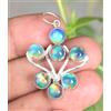925 Pendente Argento Sterling 25 KT Fuoco Aurora Opale Mano Design Gioielli Gift