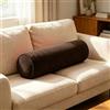 Generico Cuscino Cilindrico a Rullo 40cm 50cm 60cm 70cm 80cm 90cm, Cuscino Tubolare in Ciniglia Sfoderabile e Lavabile, Supporto in Spugna 50D per Lettura Letto, Divano e Relax(Marrone scuro,15x50 cm)