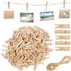 MDDK DY 150 Mini Mollette in Legno 3,5 cm con Spago Juta 10 m Foto, Fai da Te