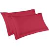 Ipersan Coppia Federe Cuscino Letto, a Tre Volani, 100% Cotone Mercerizzato, Misura 52x83 cm + 6 cm, Tinta Unita, Linea Vivere a Colori, Prodotto Europeo