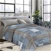 INTRECCI Piumino Una Piazza e Mezza, 220x260cm, Piumino Ecologico, Caldo, Invernale, 300 g/m², Anallergico e Antiacaro, Made in Italy, Lavabile in Lavatrice, Soffice, Morbido. Fantasia: Quadri Blu