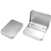 Forever bene Scatola di Latta Rettangolare 11,5×8,5×2,2 cm - Mini Contenitore in Metallo con Coperchio a Cerniera, Scatolina Multiuso (2, Argento)