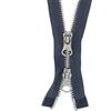 Erlif Cerniere lampo a 2 vie, in metallo argentato, divisibili (grigio scuro, 312, 75 cm)