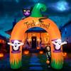 Wothfav 305CM Gonfiabili Halloween Arco di Ingresso - Gatto Nero Spettro Trick or Treat Arco Halloween Decorazioni Esterno con Luci LED Integrate per Feste Cortile Prato Giardino