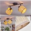 hofstein Plafoniera Sabadim, lampada da soffitto in metallo/intreccio di carta in nero/naturale/beige, lampada in stile boho con paralumi regolabili (Ø 12 cm), design scandinavo, 2 x E14, senza lampadine