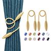 Pretty Jolly Confezione da 2 fermatende per tende fai da te, creativi, decorativi, stile europeo, modellazione casuale, per finestre di casa e ufficio, tende oscuranti e velate (oro chiaro)
