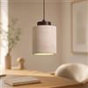 CLMETHE Lampade a sospensione in travertino naturale Lampada a sospensione nordica giapponese Wabi-Sabi Accento in legno di pietra naturale per sala da pranzo con isola cucina,walnut color 11x16cm