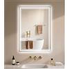 Archaluxe Specchio Bagno con Luce LED 40x60cm: 3 Colori Luce, Dimmerabile, Antifog, IP44 Specchio Retroilluminato Bagno Orizzontale/Verticale