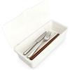 TLDBATICE 1 Pezzo Portaposate Con Coperchio, Contenitore Portaposate Salvaspazio in PP con Vassoio Sgocciolatore Rimovibile, Scatola Porta Posate per Cucina Dormitorio Picnic All'aperto