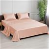LINENWALAS Set di lenzuola per letto matrimoniale, 100% lenzuola di seta di bambù per biancheria da letto, biancheria da letto premium morbida rinfrescante e traspirante, 1 lenzuolo con angoli, 1