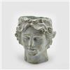 EDG Enzo De Gasperi Vaso Cemento Testa H 23 Cm 20 x 19 Cm Cemento Waterproof Grigio Chiaro