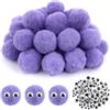 TOAOB THE ONE AND ONLY BABY TOAOB 50 Pezzi Pompom per Lavoretti 50mm Pompon Viola Chiaro | Con Occhi Mobili, Grandi Palline Di Feltro, per Cucito Fai Da Te Decorazioni Festa Artigianato